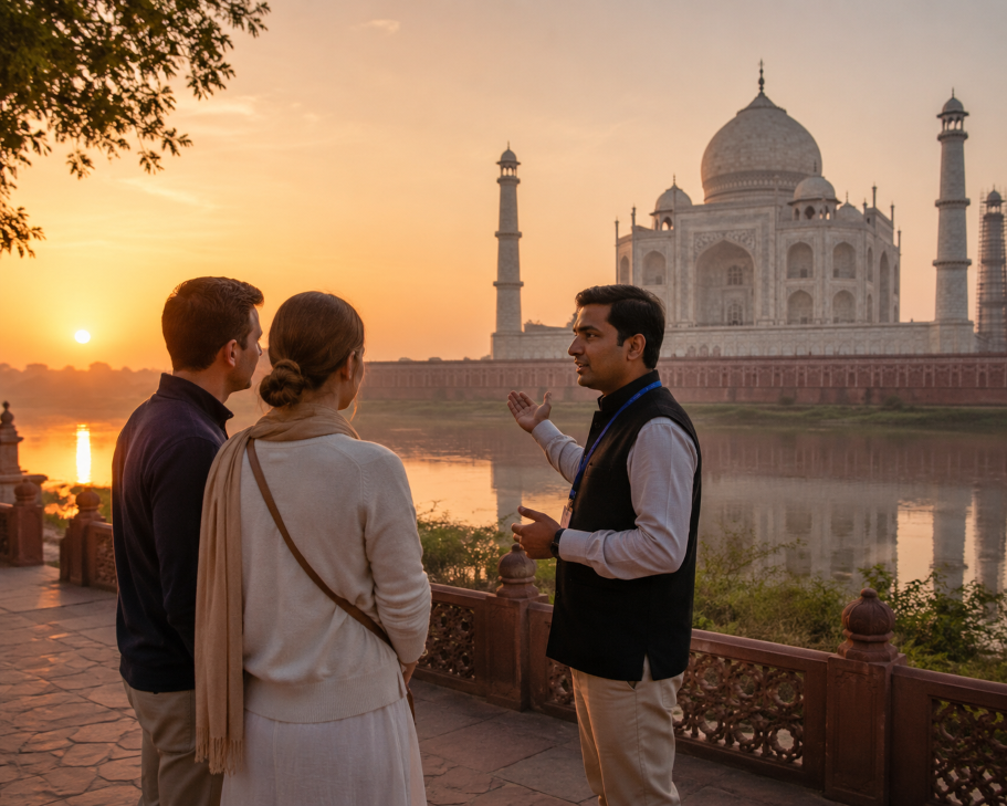 Private guided luxury tour at the Taj Mahal with an expert local guide.