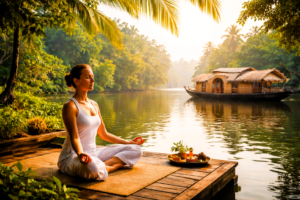 Kerala backwaters Ayurveda yoga retreat luxury wellness India